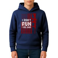 Funny Gun Lovers I Don't Run I Reload Gun Owners US Flag Kids Hoodie