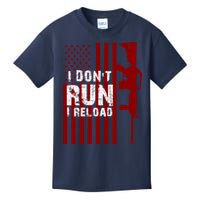 Funny Gun Lovers I Don't Run I Reload Gun Owners US Flag Kids T-Shirt