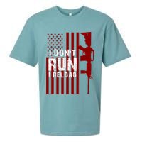 Funny Gun Lovers I Don't Run I Reload Gun Owners US Flag Sueded Cloud Jersey T-Shirt