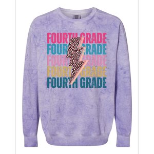 Fourth Grade Lighting Cheetah Back To School Colorblast Crewneck Sweatshirt