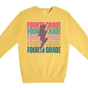 Fourth Grade Lighting Cheetah Back To School Premium Crewneck Sweatshirt