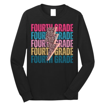 Fourth Grade Lighting Cheetah Back To School Long Sleeve Shirt