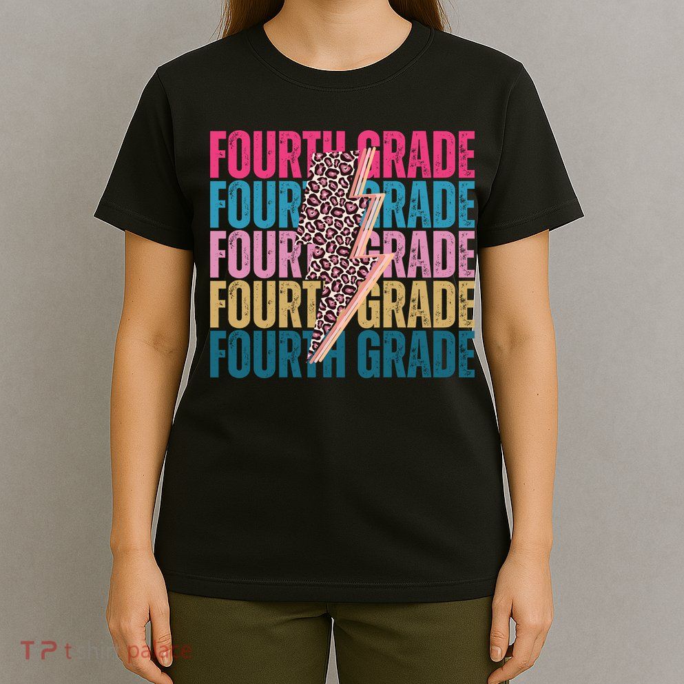Fourth Grade Lighting Cheetah Back To School T-Shirt