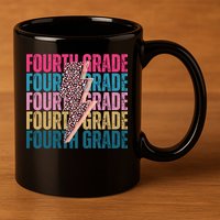 Fourth Grade Lighting Cheetah Back To School 11oz C Handle Ceramic Mug