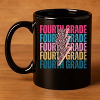 Fourth Grade Lighting Cheetah Back To School 11oz C Handle Ceramic Mug
