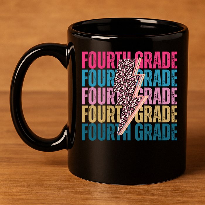Fourth Grade Lighting Cheetah Back To School 11oz C Handle Ceramic Mug