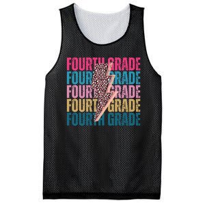 Fourth Grade Lighting Cheetah Back To School Mesh Reversible Basketball Jersey Tank