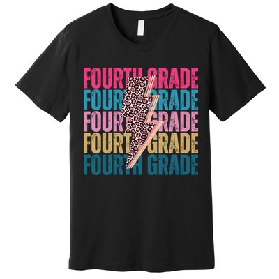 Fourth Grade Lighting Cheetah Back To School Premium T-Shirt