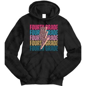 Fourth Grade Lighting Cheetah Back To School Tie Dye Hoodie