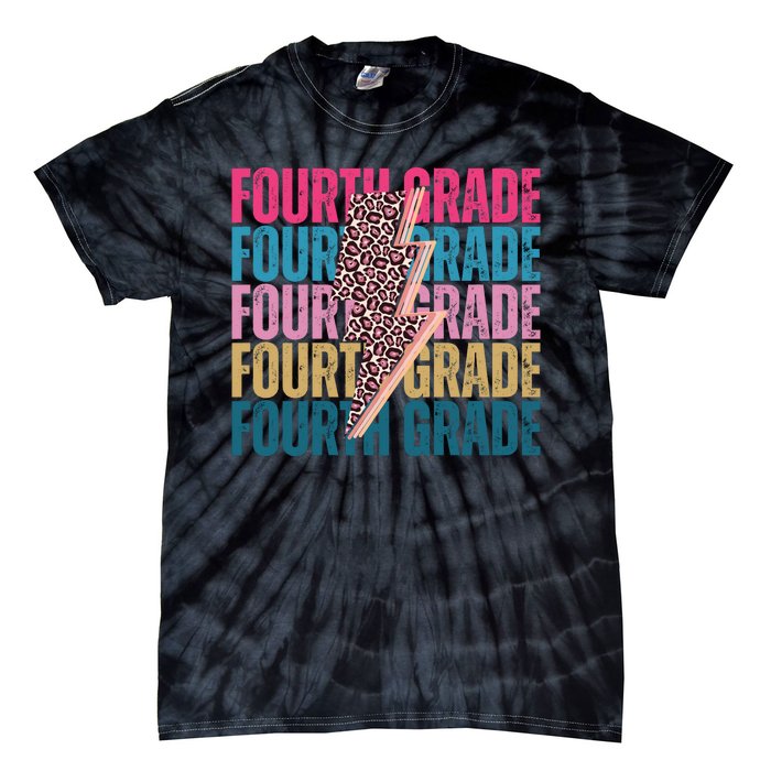 Fourth Grade Lighting Cheetah Back To School Tie-Dye T-Shirt