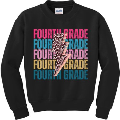Fourth Grade Lighting Cheetah Back To School Kids Sweatshirt