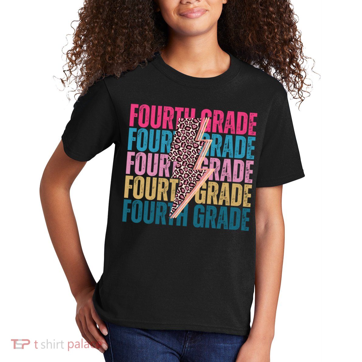 Fourth Grade Lighting Cheetah Back To School Kids T-Shirt
