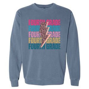 Fourth Grade Lighting Cheetah Back To School Garment-Dyed Sweatshirt