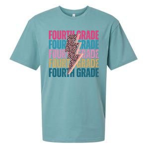 Fourth Grade Lighting Cheetah Back To School Sueded Cloud Jersey T-Shirt