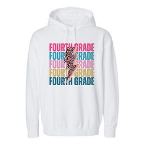 Fourth Grade Lighting Cheetah Back To School Garment-Dyed Fleece Hoodie