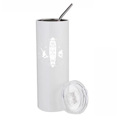 Funny Gift Life Is Better On My Skateboard Skateboarding Gift Stainless Steel Tumbler