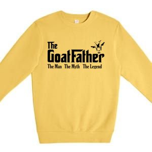 Funny Goat Lover Gifts For Dads And Men The Goat Father Premium Crewneck Sweatshirt