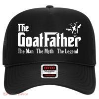 Funny Goat Lover Gifts For Dads And Men The Goat Father High Crown Mesh Back Trucker Hat