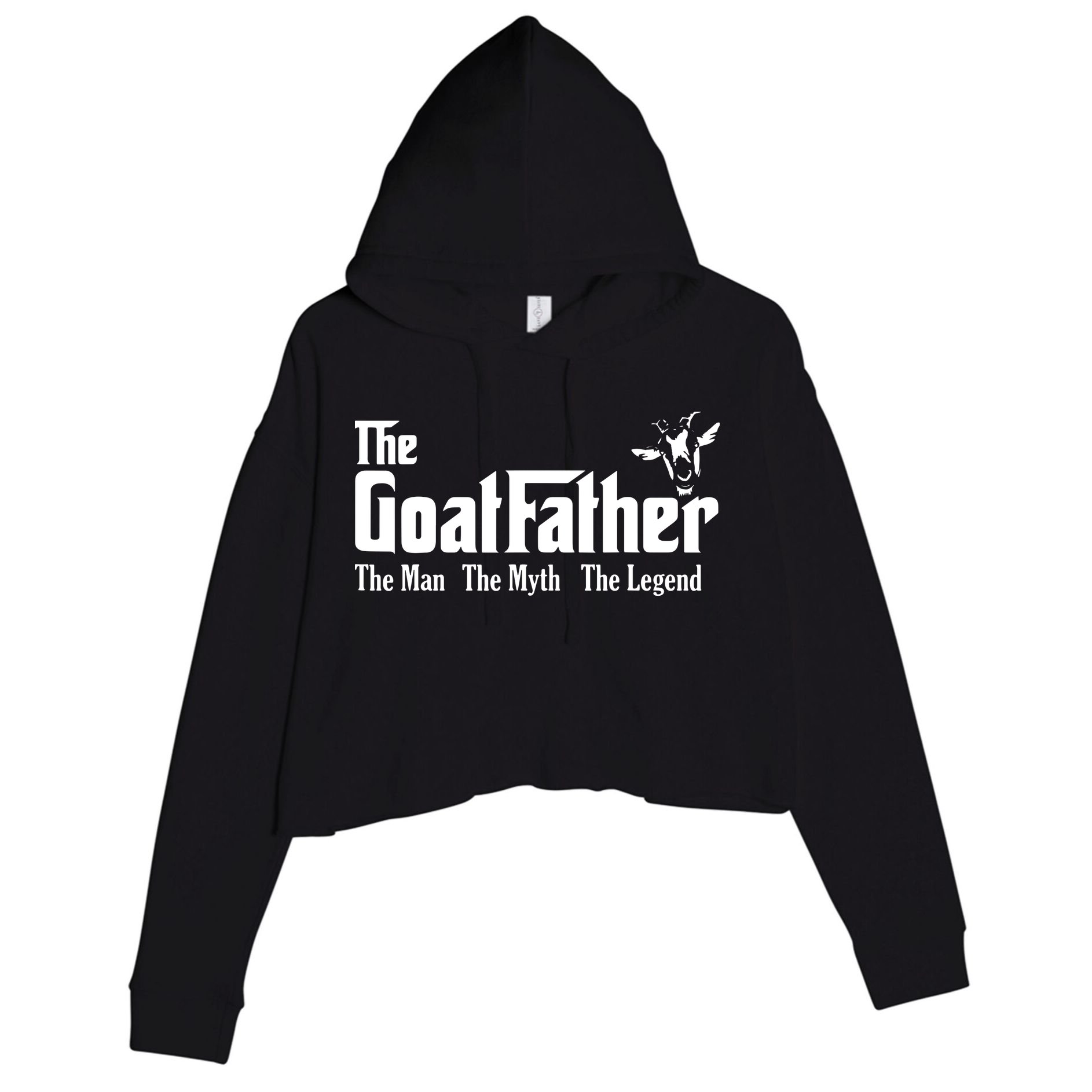 Funny Goat Lover Gifts For Dads And Men The Goat Father Crop Fleece Hoodie