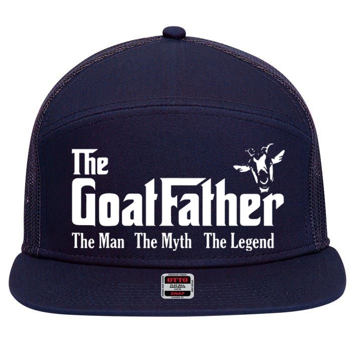 Funny Goat Lover Gifts For Dads And Men The Goat Father 7 Panel Mesh Trucker Snapback Hat