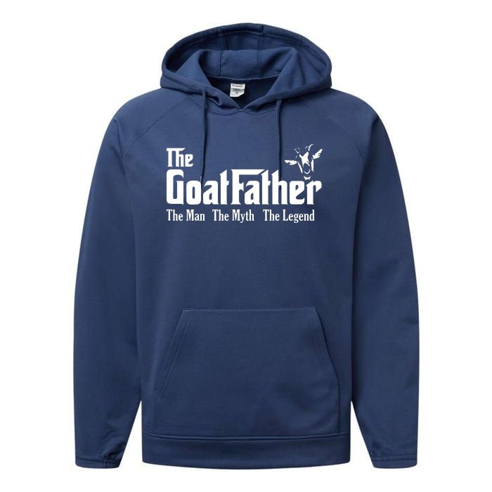 Funny Goat Lover Gifts For Dads And Men The Goat Father Performance Fleece Hoodie