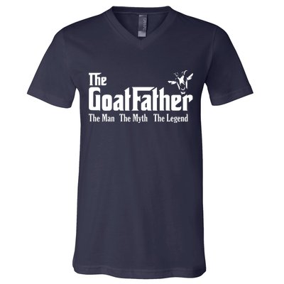 Funny Goat Lover Gifts For Dads And Men The Goat Father V-Neck T-Shirt