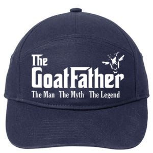 Funny Goat Lover Gifts For Dads And Men The Goat Father 7-Panel Snapback Hat