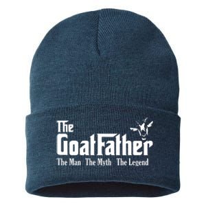 Funny Goat Lover Gifts For Dads And Men The Goat Father Sustainable Knit Beanie