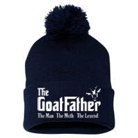 Funny Goat Lover Gifts For Dads And Men The Goat Father Pom Pom 12in Knit Beanie