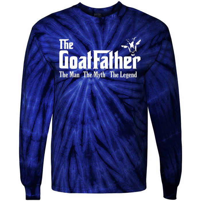 Funny Goat Lover Gifts For Dads And Men The Goat Father Tie-Dye Long Sleeve Shirt