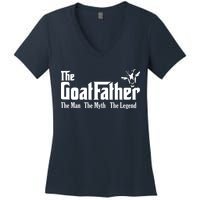 Funny Goat Lover Gifts For Dads And Men The Goat Father Women's V-Neck T-Shirt