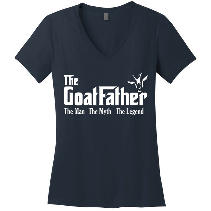 Funny Goat Lover Gifts For Dads And Men The Goat Father Women's V-Neck T-Shirt