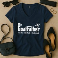 Funny Goat Lover Gifts For Dads And Men The Goat Father Women's V-Neck T-Shirt