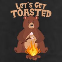 Funny Get Let's Toasted Camping Bear Cool Comfort Performance Bucket Hat