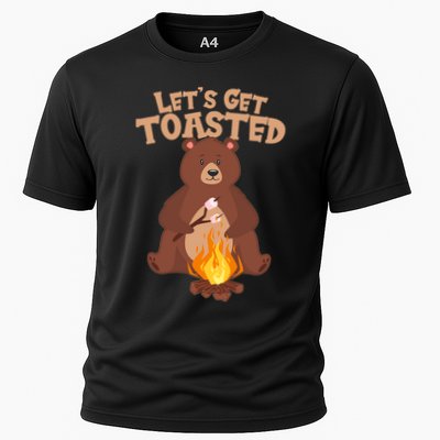 Funny Get Let's Toasted Camping Bear Performance Shirt