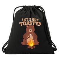 Funny Get Let's Toasted Camping Bear Drawstring Bag