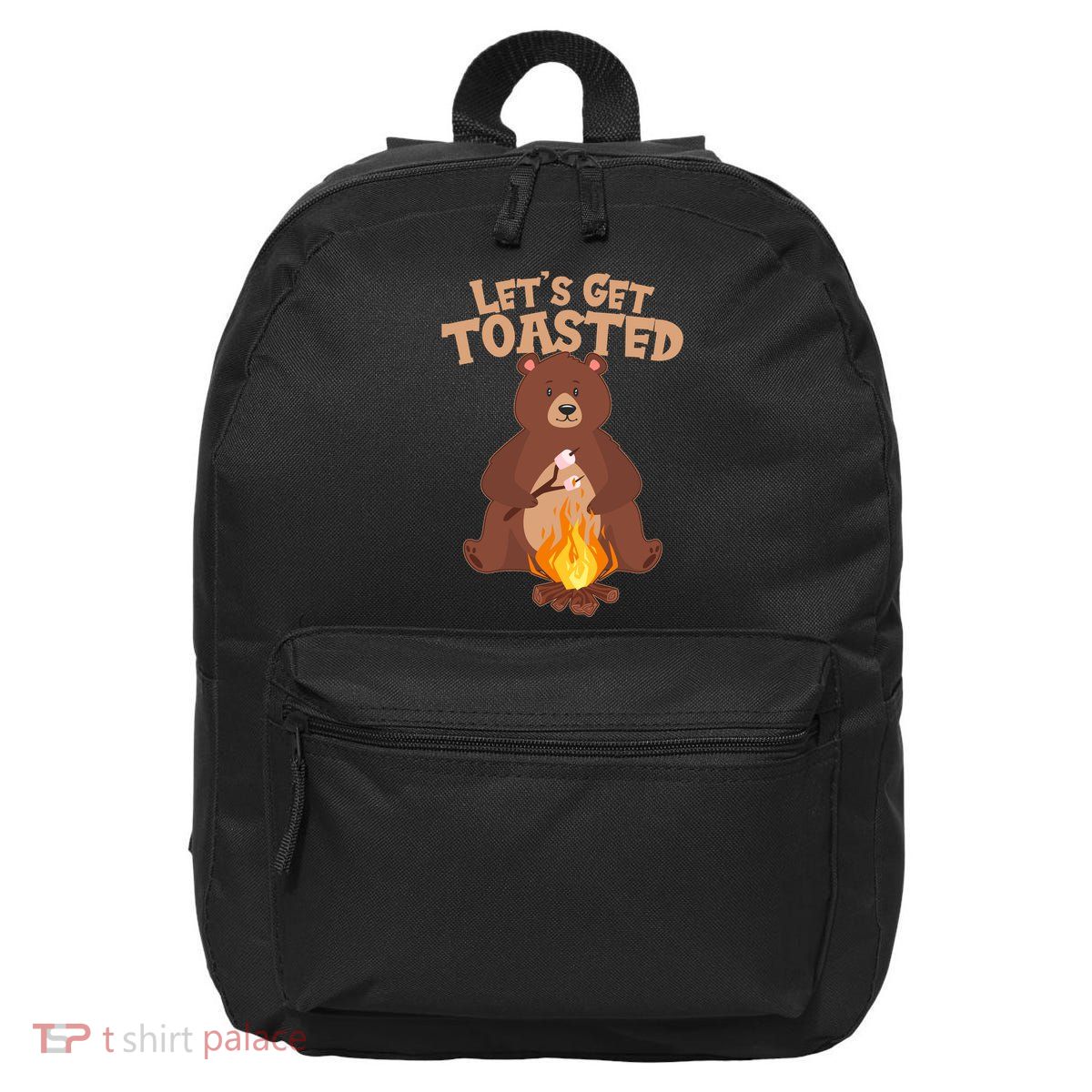 Funny Get Let's Toasted Camping Bear 16 in Basic Backpack
