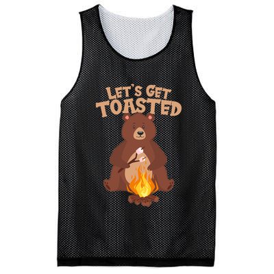Funny Get Let's Toasted Camping Bear Mesh Reversible Basketball Jersey Tank