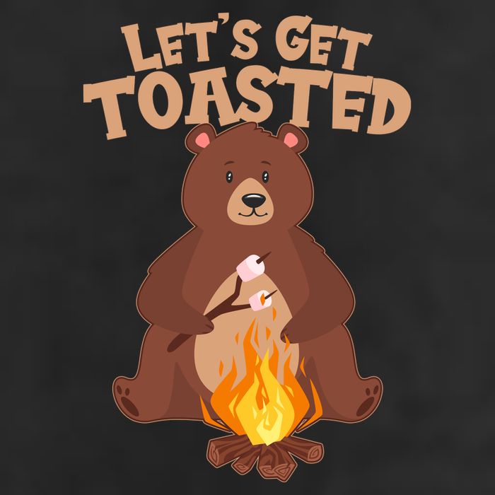 Funny Get Let's Toasted Camping Bear 25L Jumbo Tote