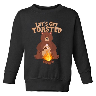 Funny Get Let's Toasted Camping Bear Toddler Sweatshirt