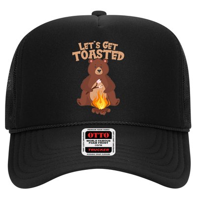 Funny Get Let's Toasted Camping Bear Trucker Hat