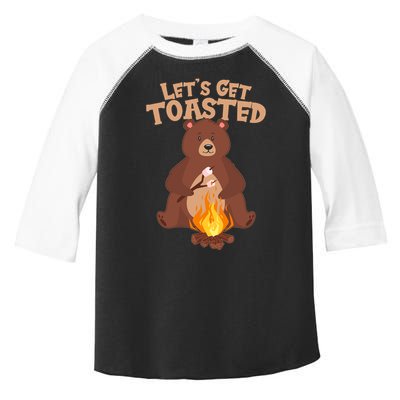 Funny Get Let's Toasted Camping Bear Toddler Fine Jersey T-Shirt