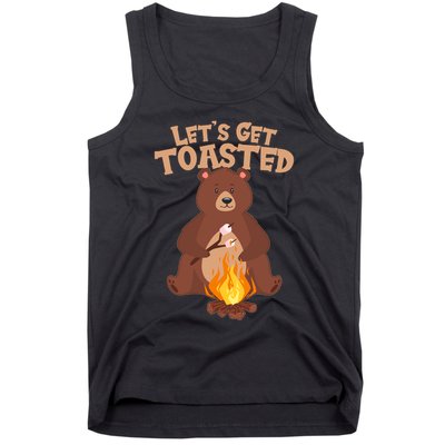 Funny Get Let's Toasted Camping Bear Tank Top