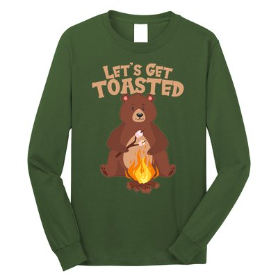 Funny Get Let's Toasted Camping Bear Long Sleeve Shirt