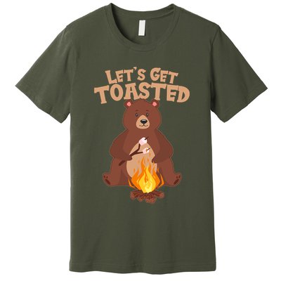Funny Get Let's Toasted Camping Bear Premium T-Shirt