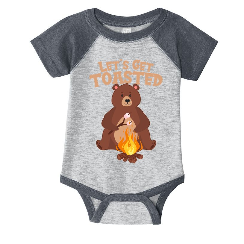 Funny Get Let's Toasted Camping Bear Infant Baby Jersey Bodysuit