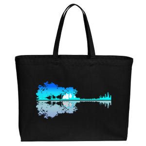 Funny Guitar Lake Shadow Love Guitar Musician Cotton Canvas Jumbo Tote