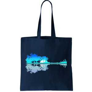 Funny Guitar Lake Shadow Love Guitar Musician Tote Bag