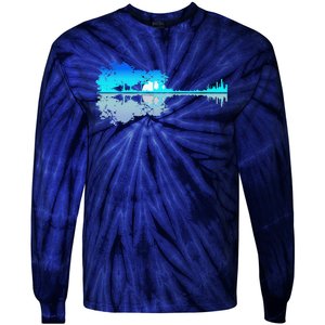 Funny Guitar Lake Shadow Love Guitar Musician Tie-Dye Long Sleeve Shirt