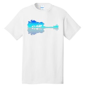 Funny Guitar Lake Shadow Love Guitar Musician Tall T-Shirt